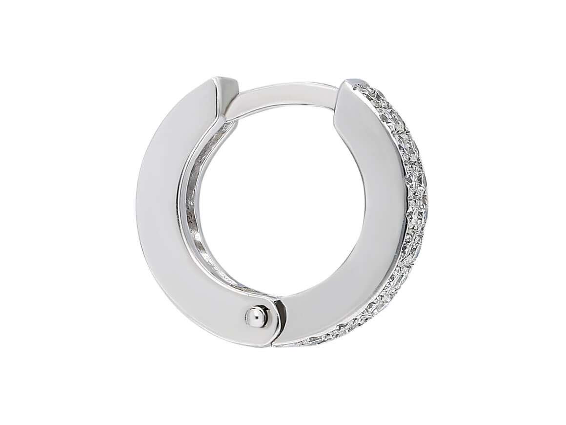 Double Row Diamond Men's Hoop Earrings