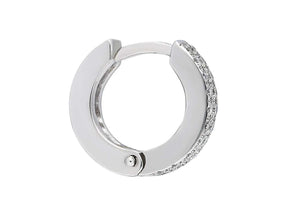 Double Row Diamond Men's Hoop Earrings