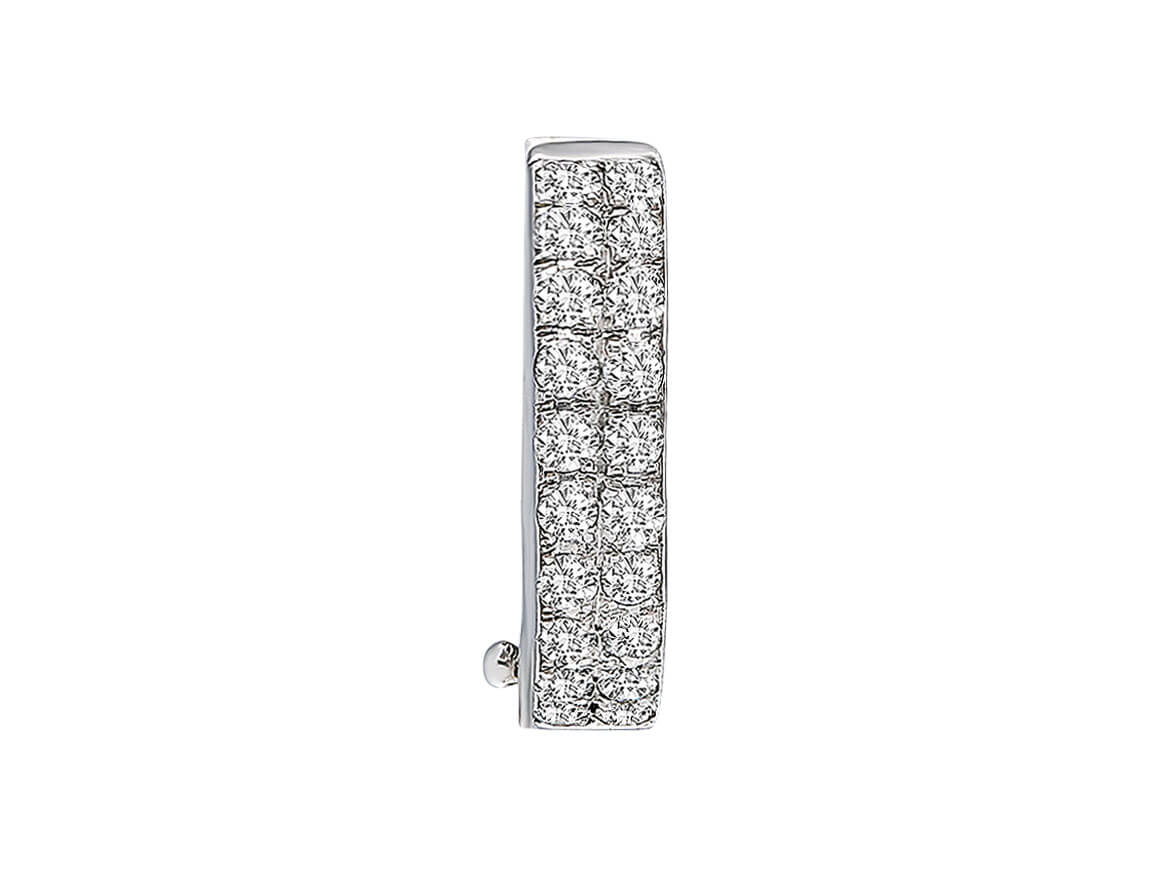 Double Row Diamond Men's Hoop Earrings