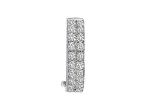 Double Row Diamond Men's Hoop Earrings