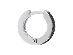 Double Row Black Diamond Men's Hoop Earrings