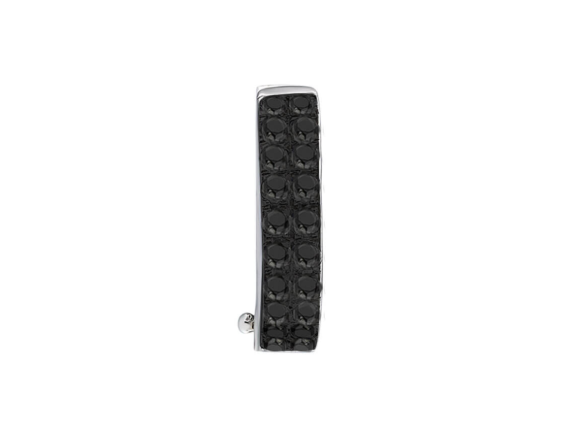 Double Row Black Diamond Men's Hoop Earrings