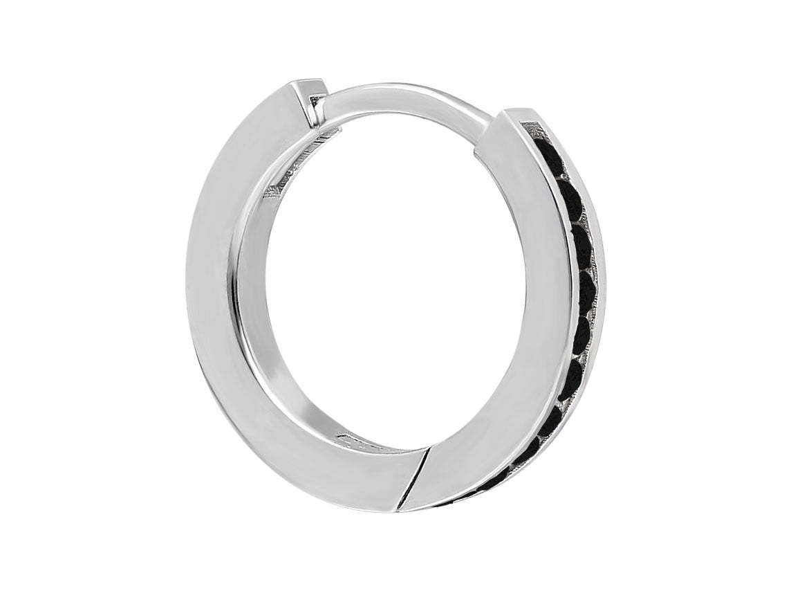 Black Diamond Men's Hoop Earrings
