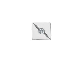 0.02 Carat Diamond Square Men's Stud Earrings