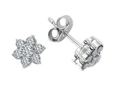 Boucles d'oreilles puces marguerite diamant