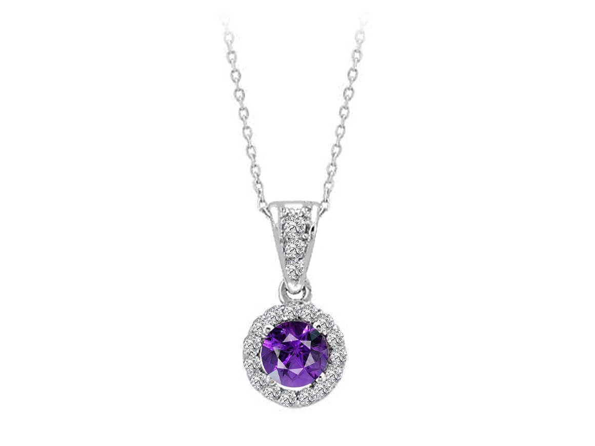 Diamond and amethyst necklace