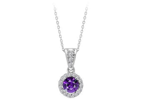 Collier diamant et améthyste