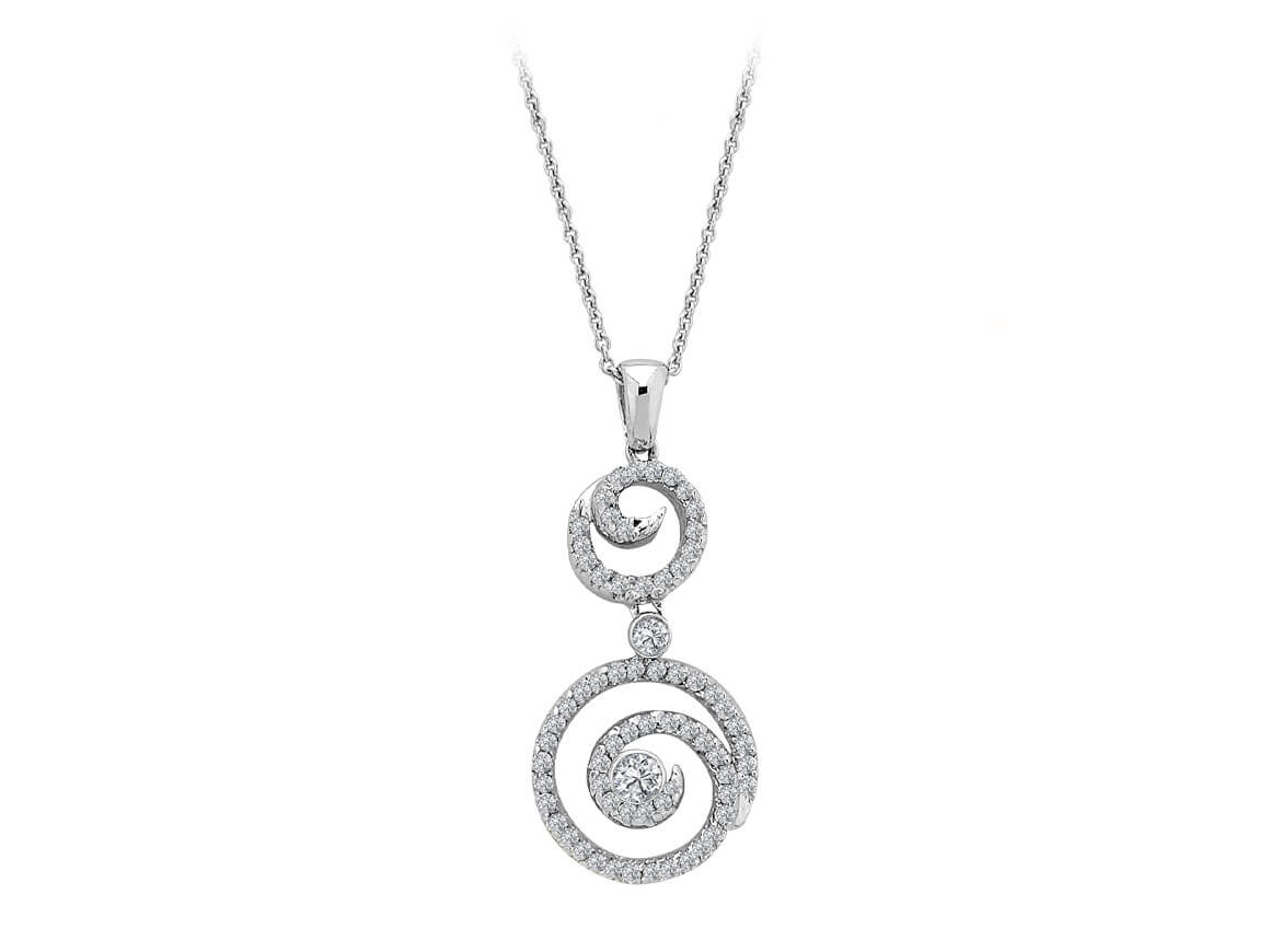 Collier double lave diamant