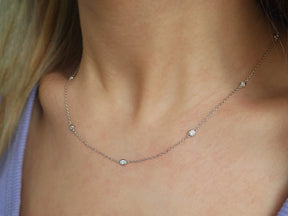 Linked diamond necklace