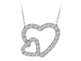 Collier diamant double coeurs