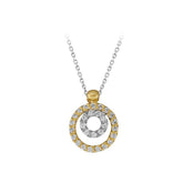 Collier double anneau diamant