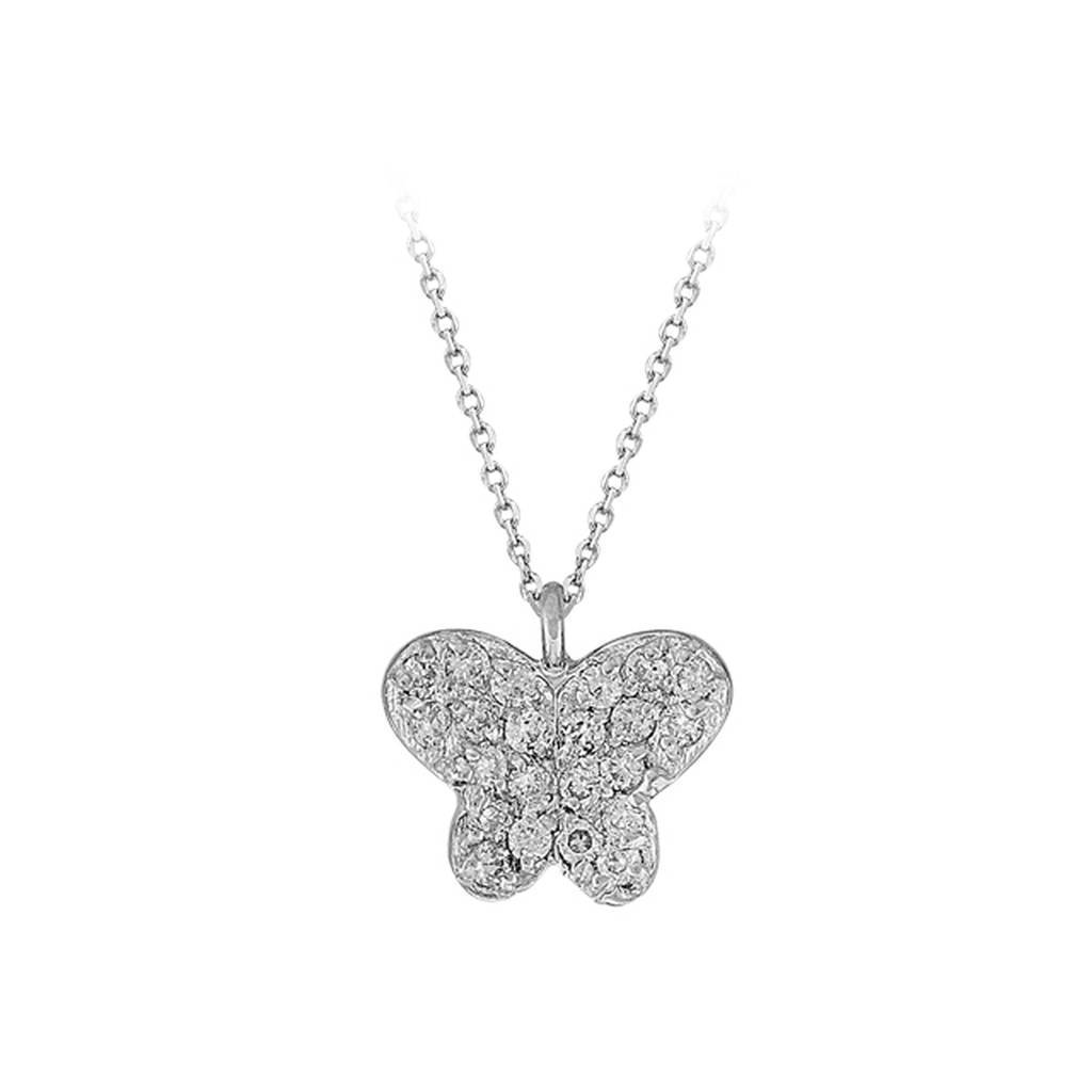 Diamond butterfly necklace