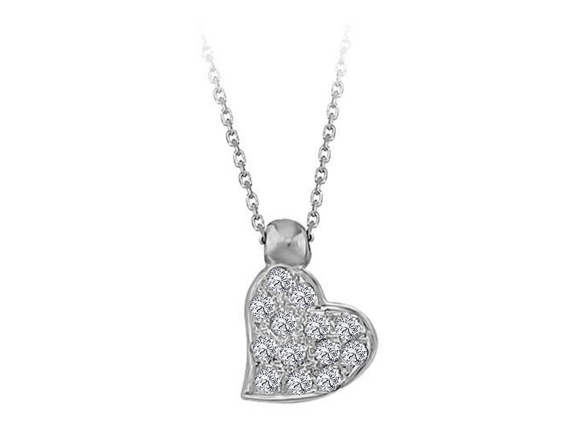 Collier coeur diamant