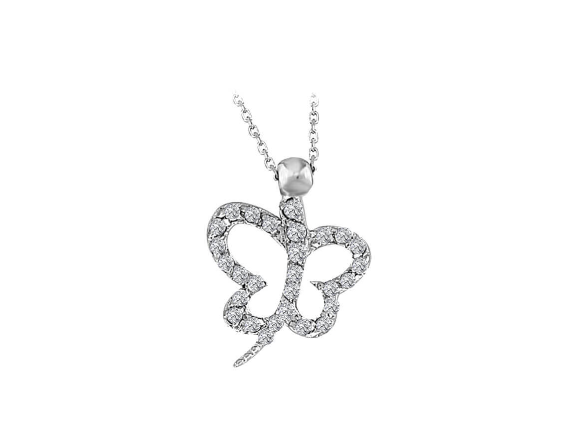 Diamond butterfly necklace
