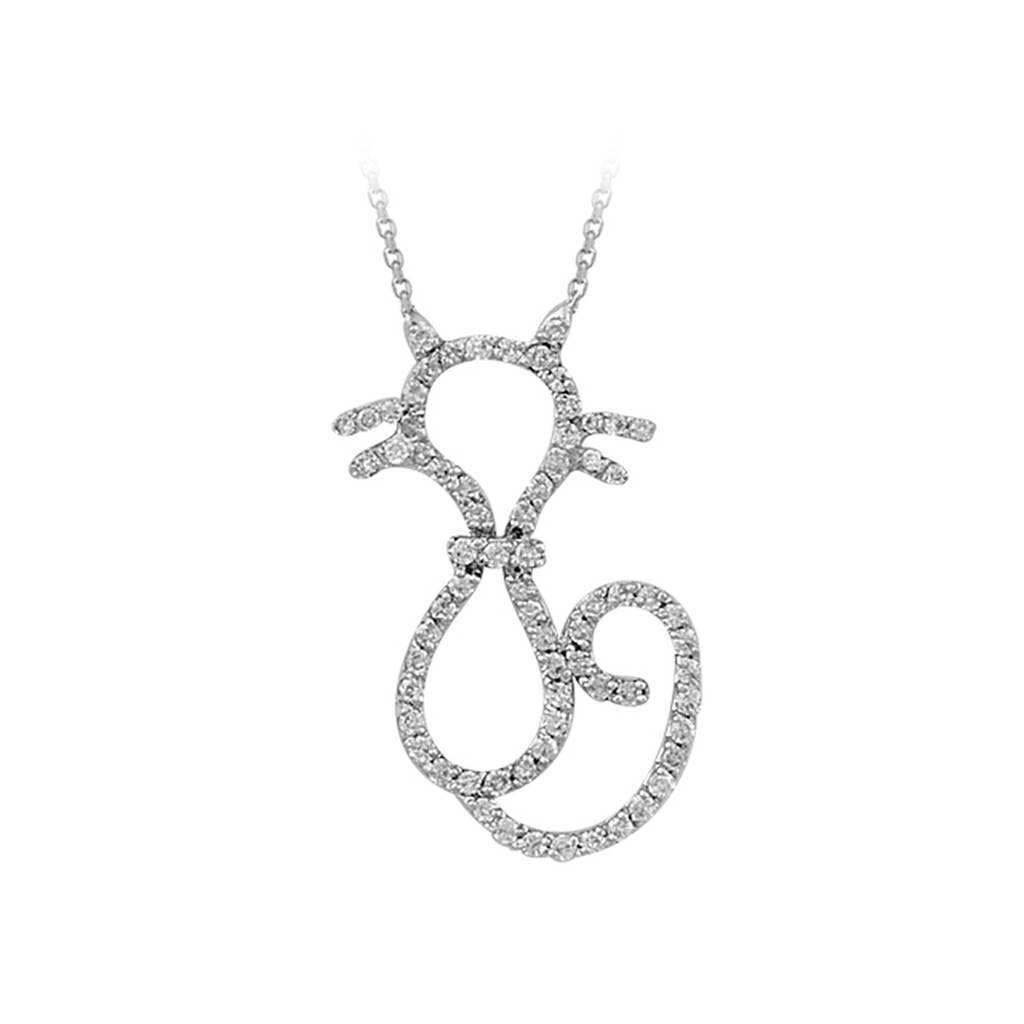 Collier chat diamant