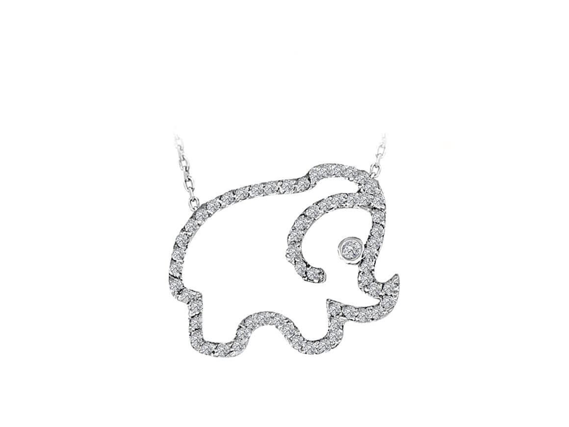 Diamond Elephant Necklace
