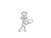 Stickman de diamant avec collier coeur