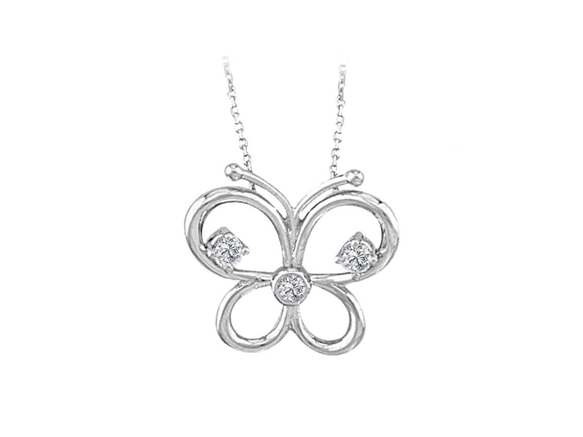 Collier papillons diamant