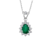 Diamant und Tropfen Schliff Smaragd Collier
