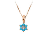 Diamond and Turquoise Daisy Necklace