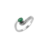 Bague diamant et émeraude ovale