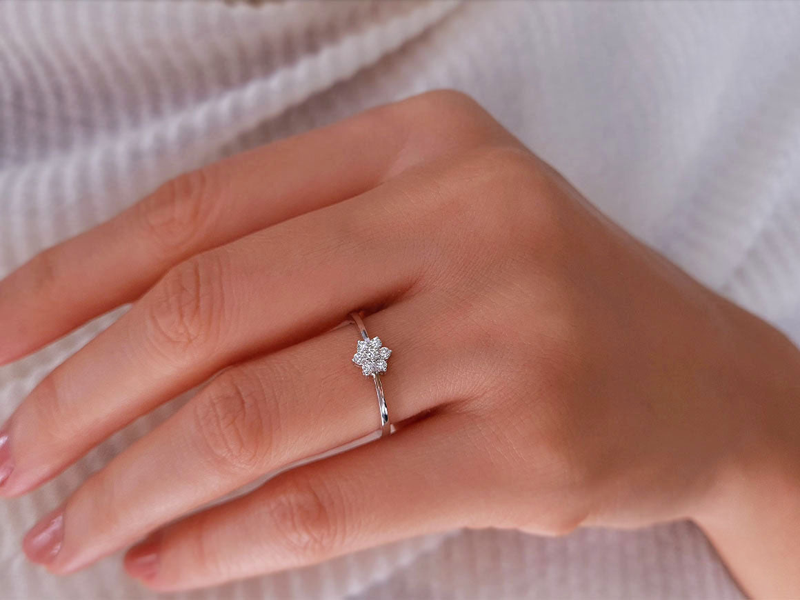 Bague fleur diamant