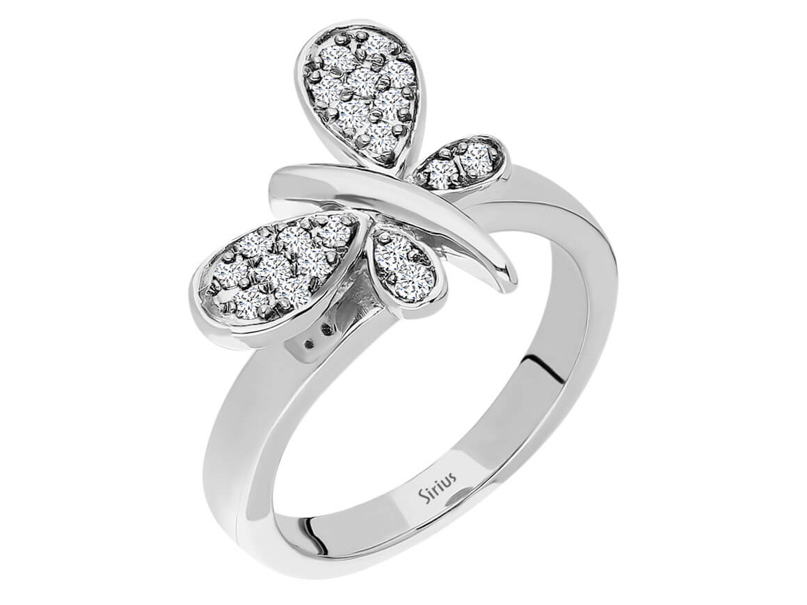 Bague libellule diamant