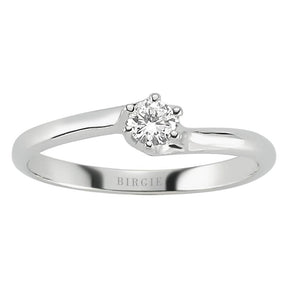 Bague solitaire diamant 0,13 carat
