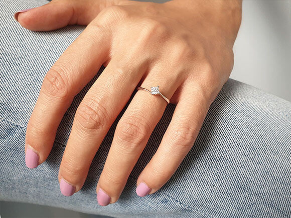 Bague solitaire diamant 0,24 carat