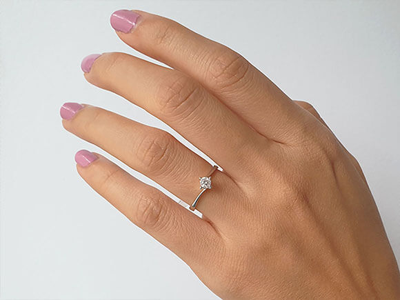 Bague solitaire diamant 0,24 carat