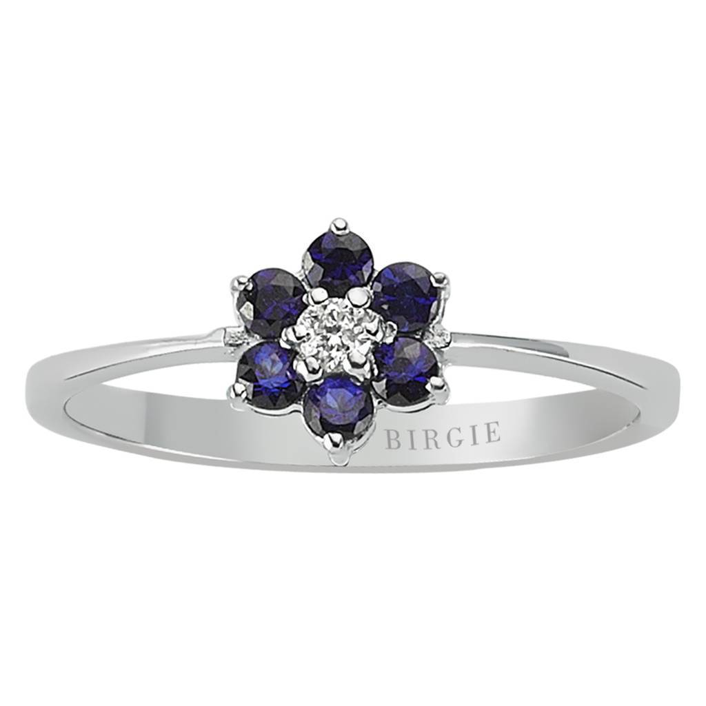 Bague marguerite diamant et saphir