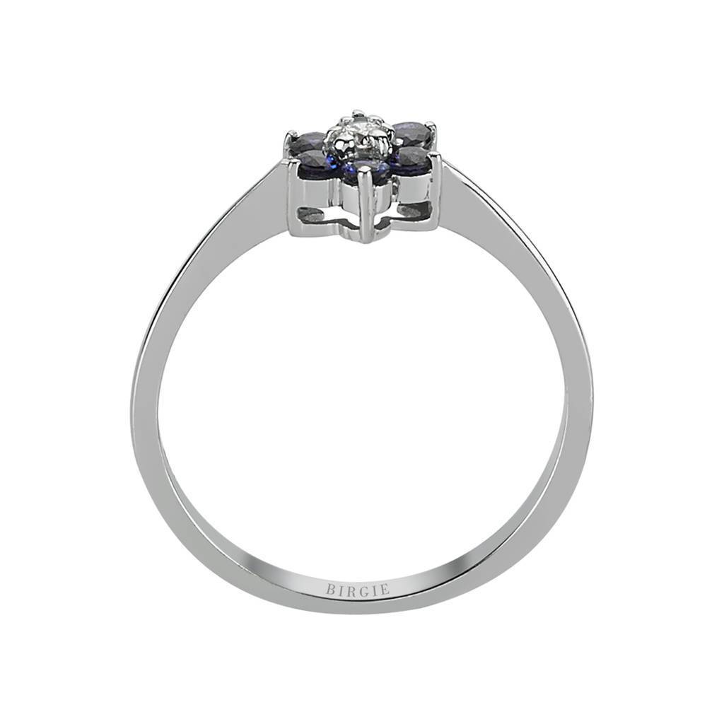Bague marguerite diamant et saphir