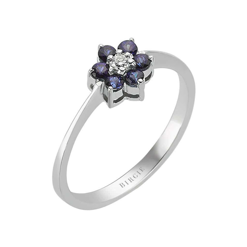 Bague marguerite diamant et saphir