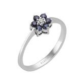 Bague marguerite diamant et saphir