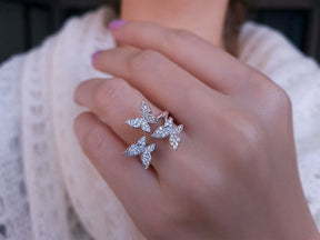 Bague papillon diamant