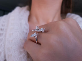 Bague papillon diamant
