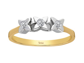 0.11 carat diamond trilogy ring