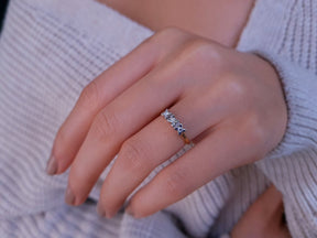 0.11 carat diamond trilogy ring