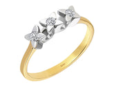 0.11 carat diamond trilogy ring