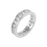 Bague de mariage d'éternité en diamant de 3,43 carats