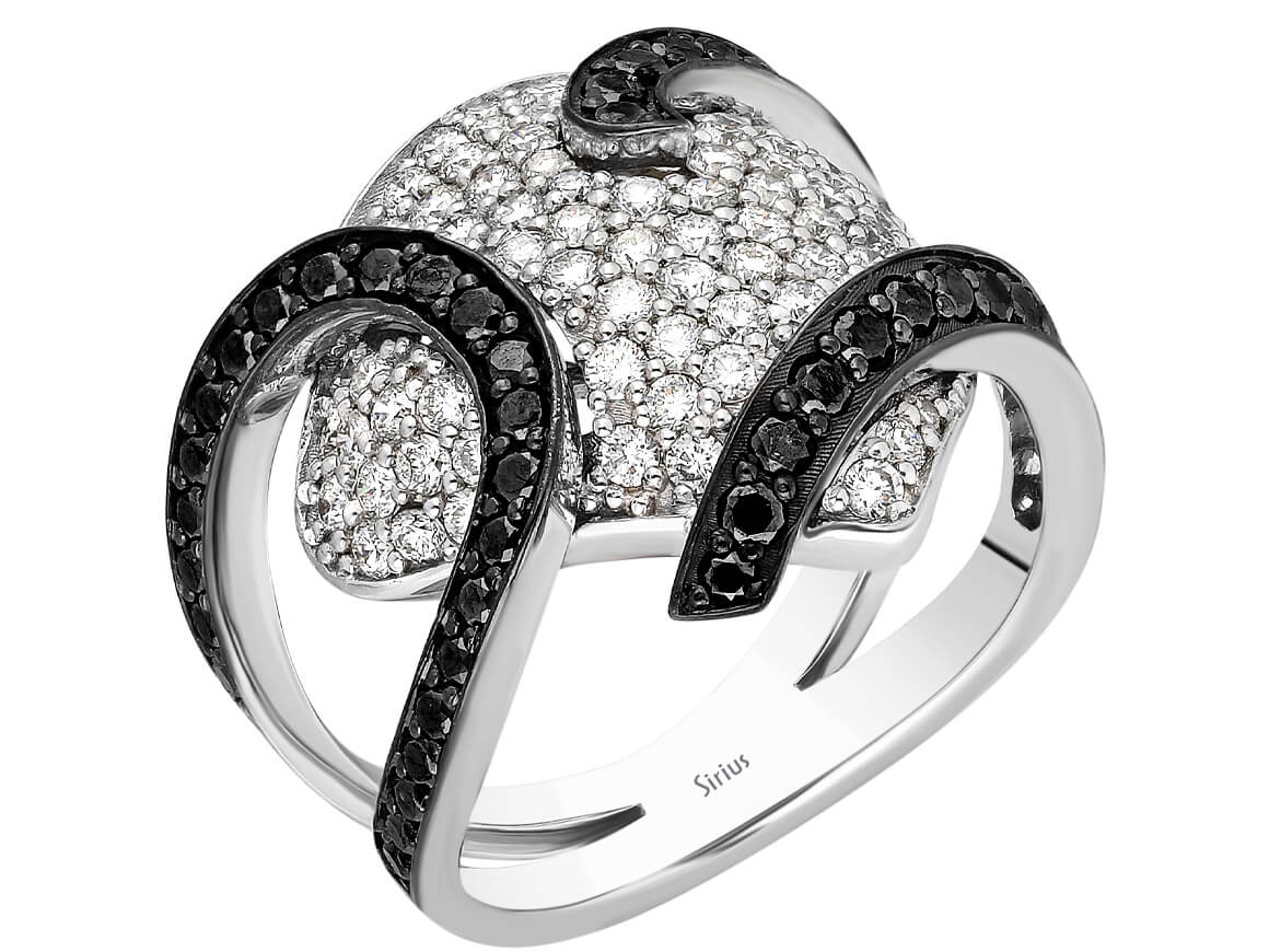 Bague Diamant Blanc et Noir