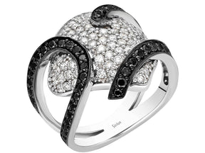 Bague Diamant Blanc et Noir
