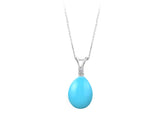 Diamond and Drop Turquoise Necklace