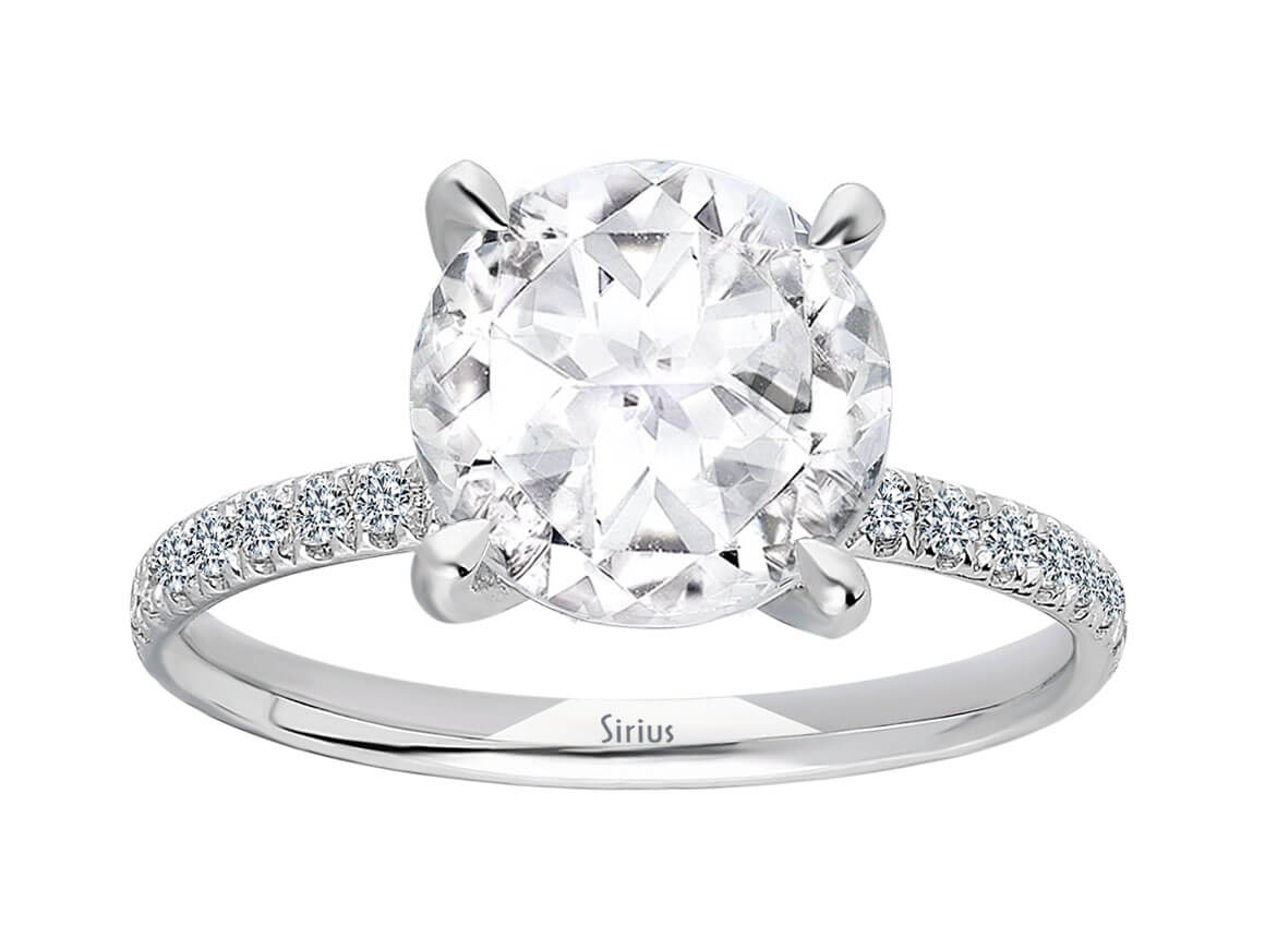 Diamond and White Topaz Ring