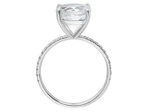 Diamond and White Topaz Ring