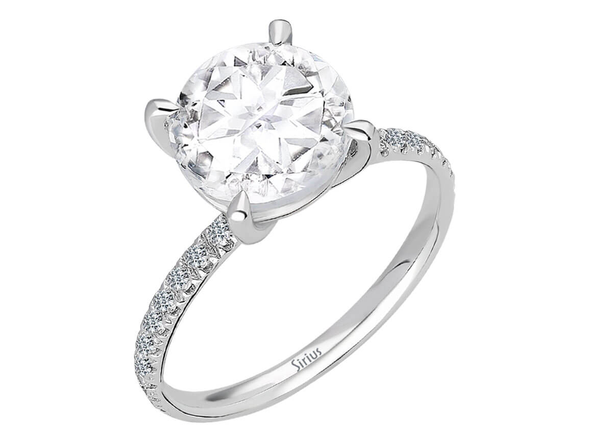 Diamond and White Topaz Ring