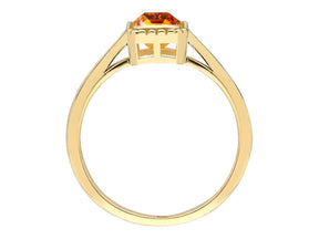 Octagon Cut Citrine Solitaire Ring