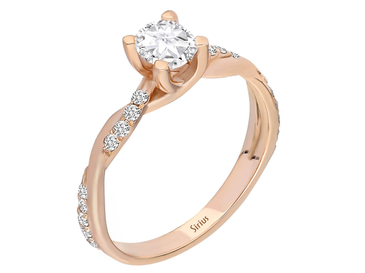 Diamond and White Topaz Ring