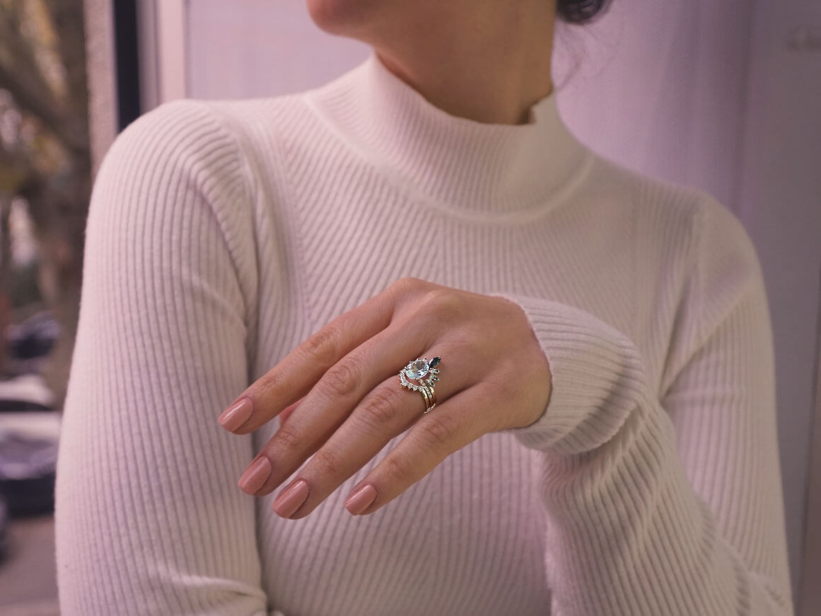 Diamond Three Piece Quasar Ring