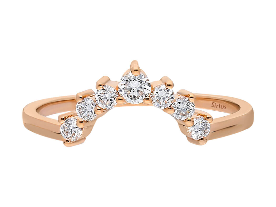 Diamond Crescent Rose Ring
